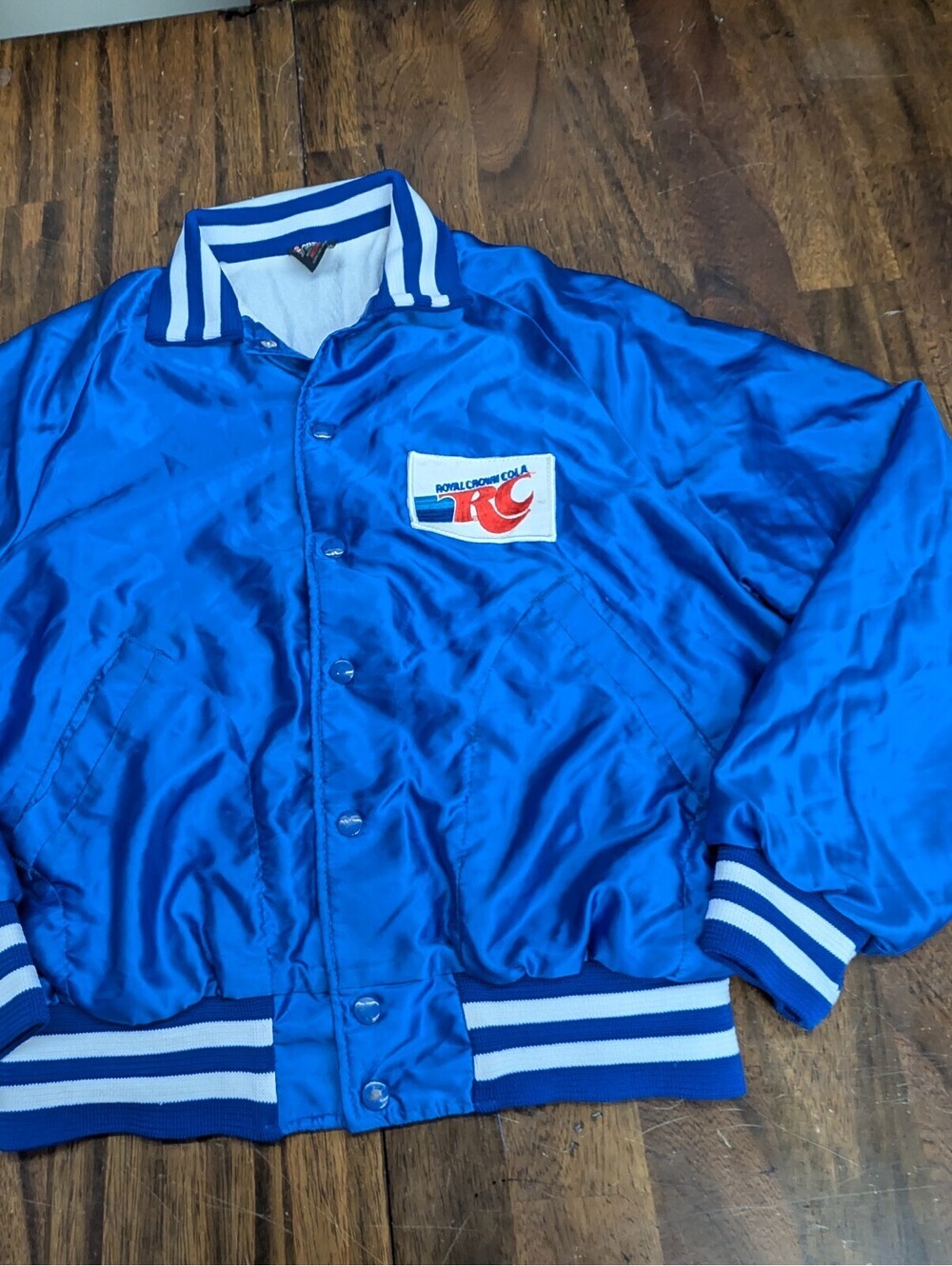RC Cola Vintage Hilton Aristo Jac Satin Jacket Blue Medium